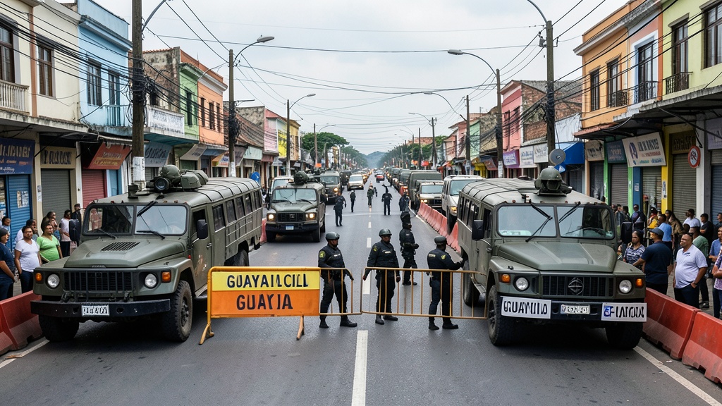 Fuerzas Armadas despliegan 62 puestos de control en Guayas para el toque de queda
